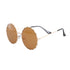 Brown Wavy Round Gold Wire Sunglasses