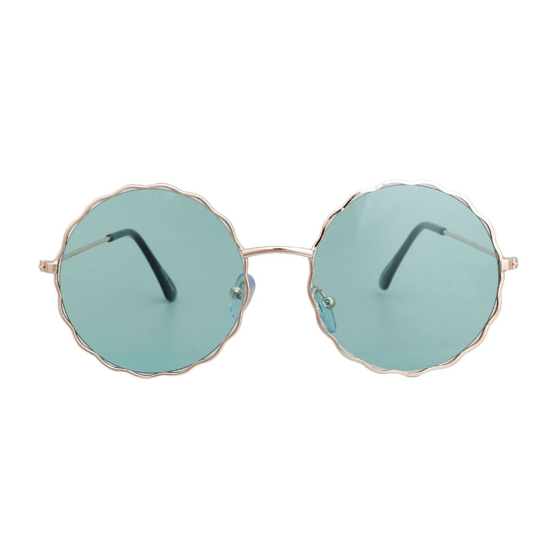 Green Wavy Round Wire Sunglasses