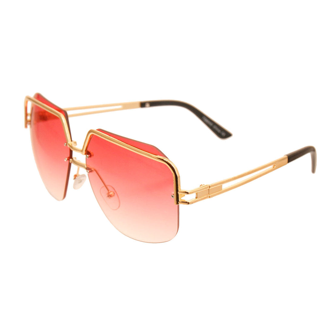 Pink Square Frameless Sunglasses