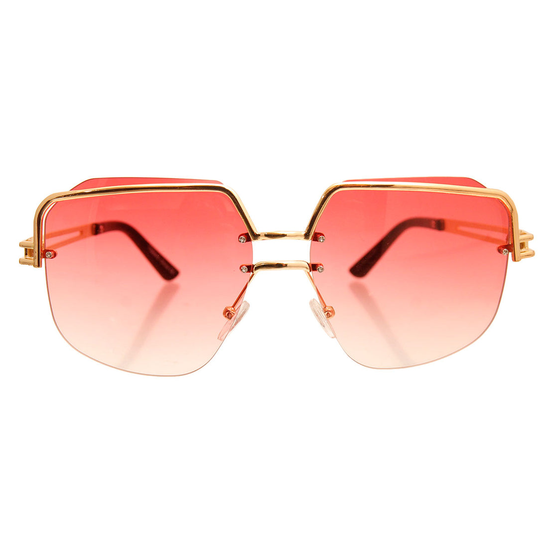 Pink Square Frameless Sunglasses