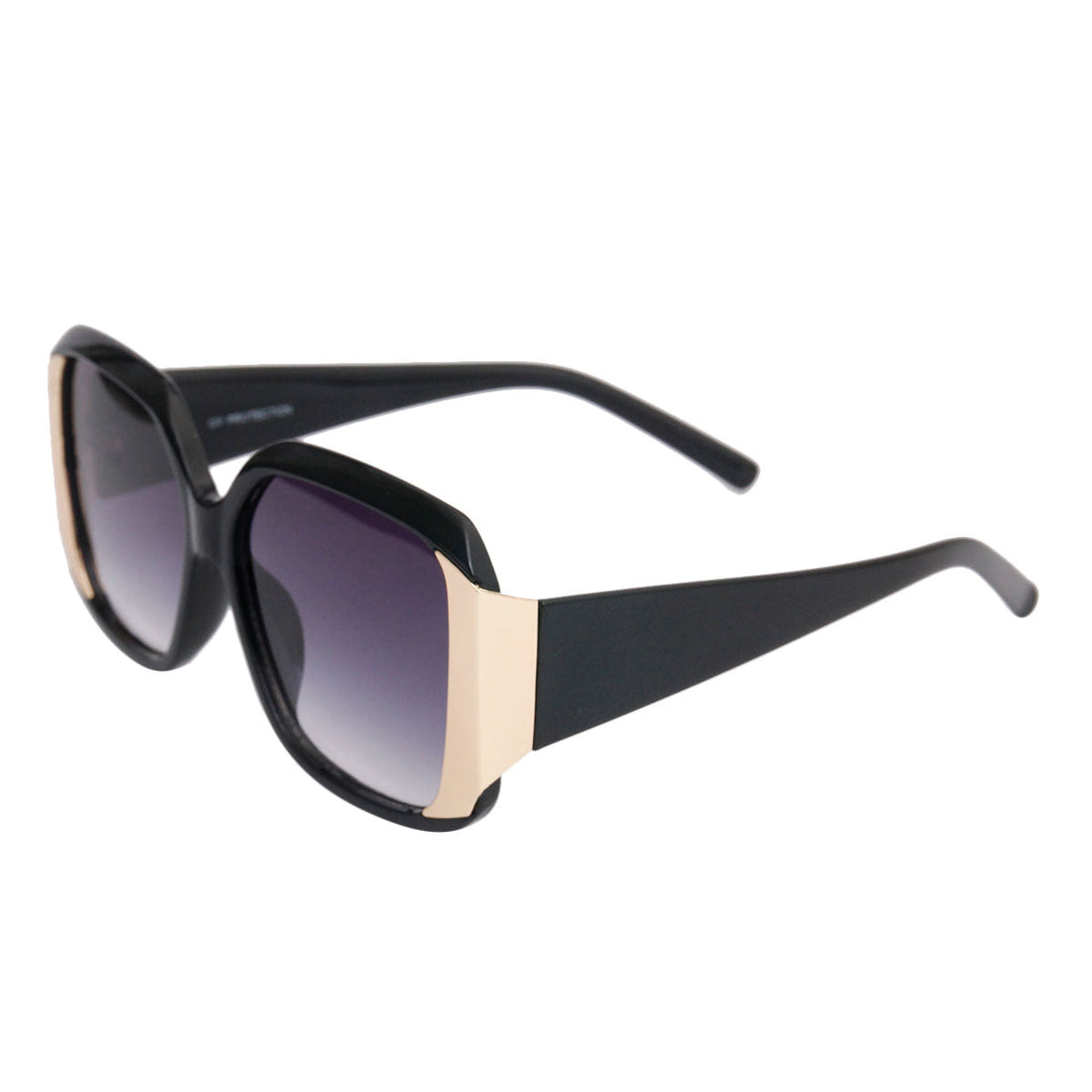 Gold Edge Black Square Sunglasses