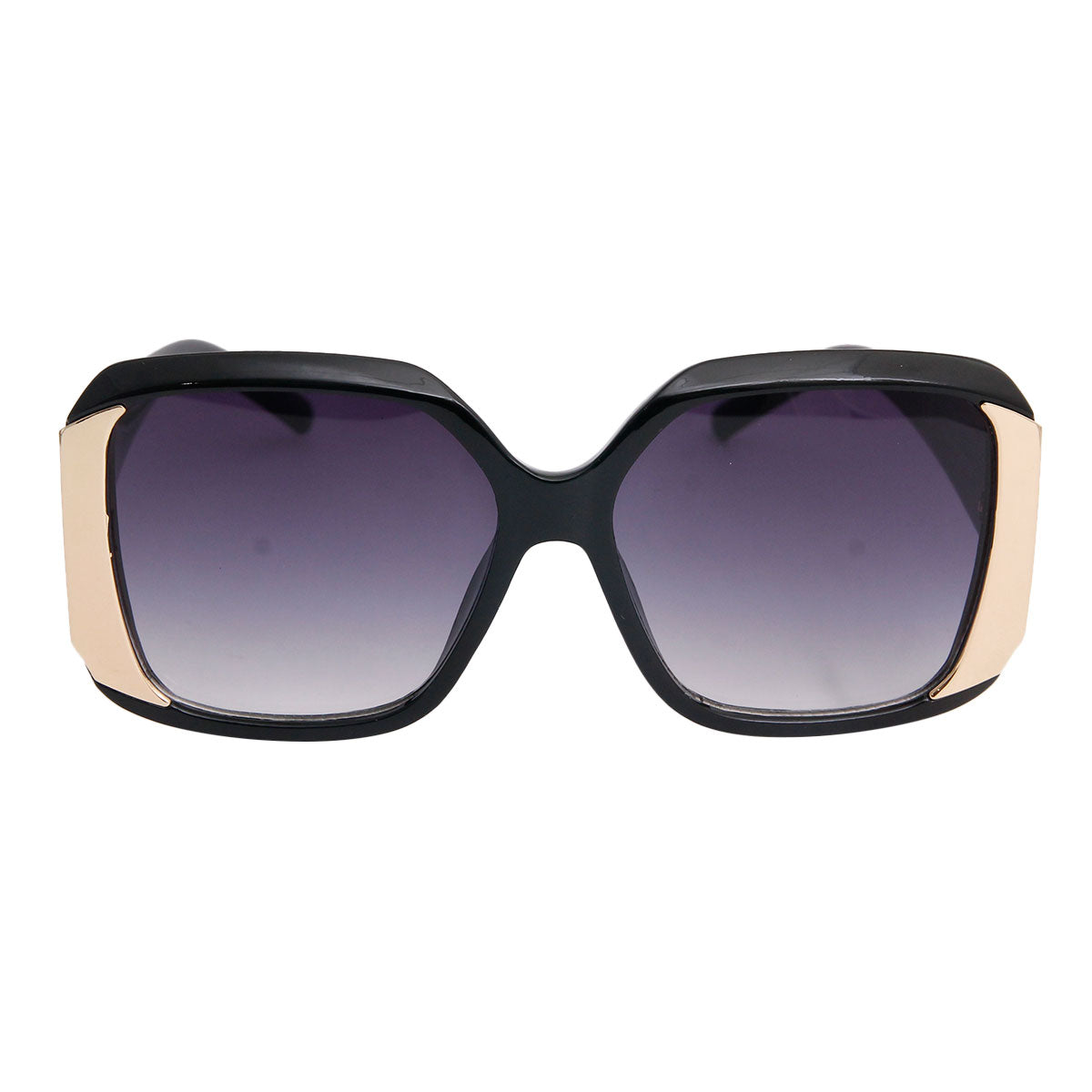 Gold Edge Black Square Sunglasses