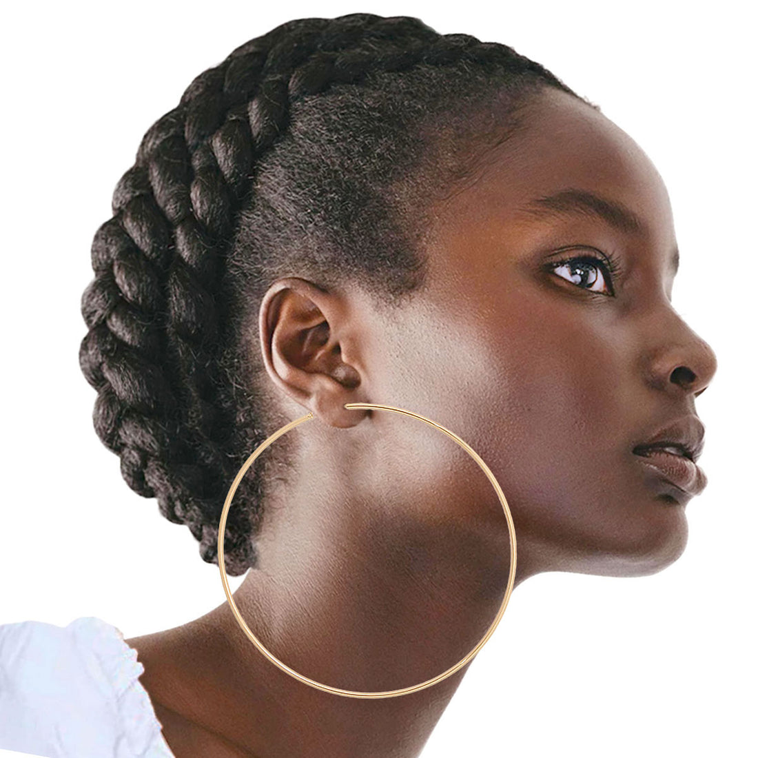 Gold 100mm Wire Hoops