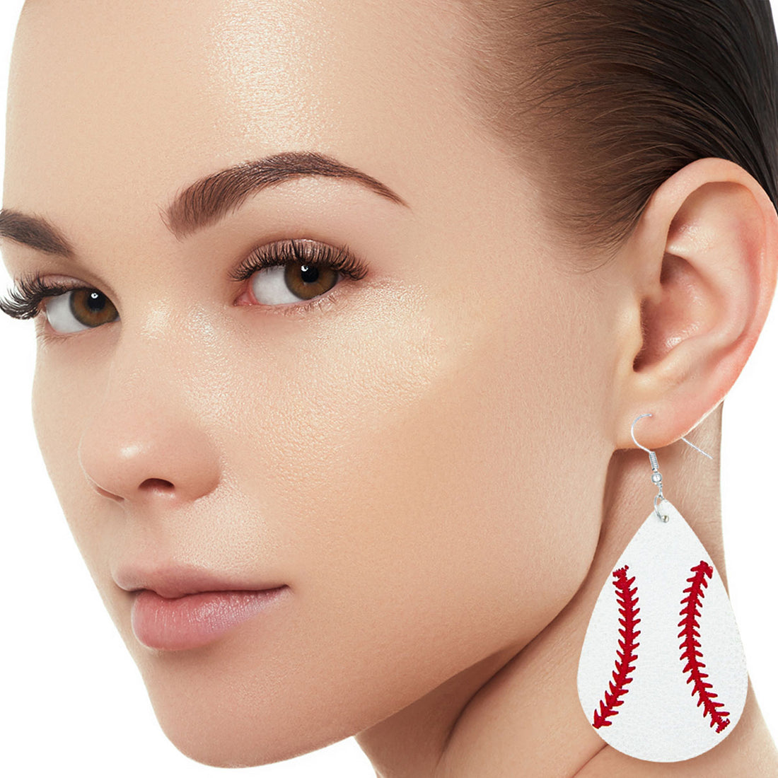 Baseball Vegan Leather Earrings