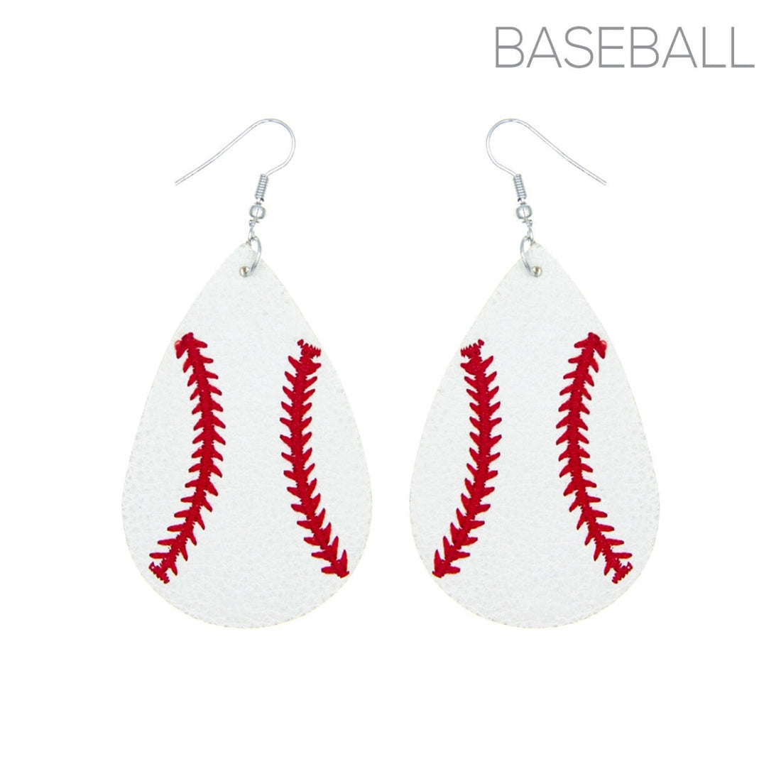 Baseball Vegan Leather Earrings