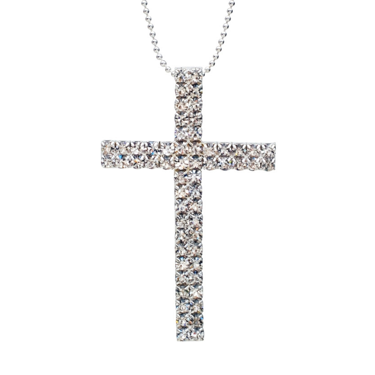 Silver Ball Chain Cross Necklace