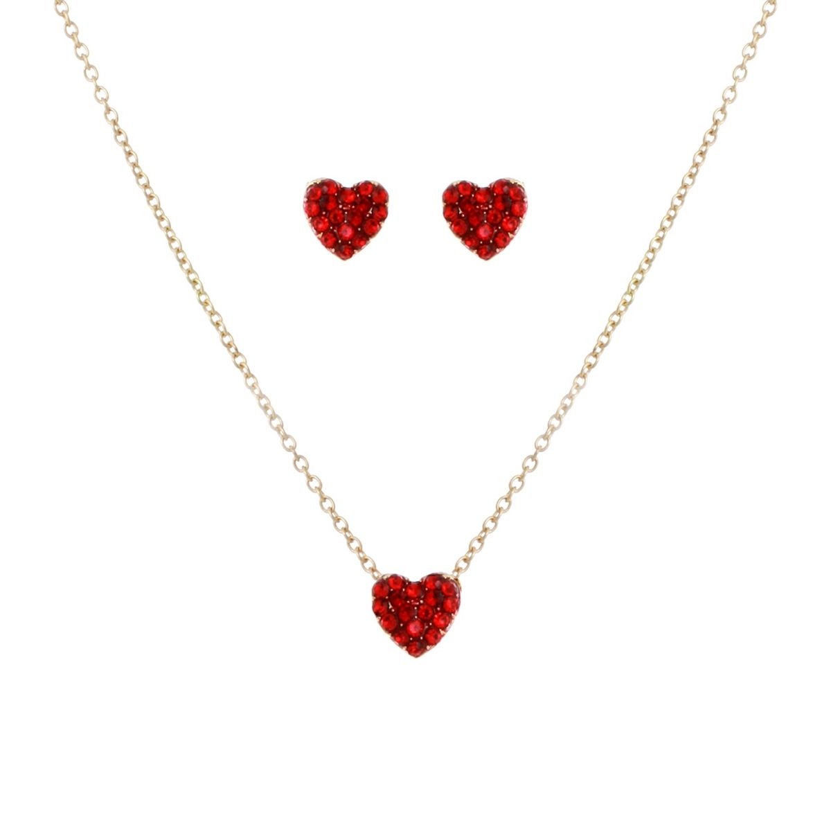 Red and Gold Single Heart Slide Necklace