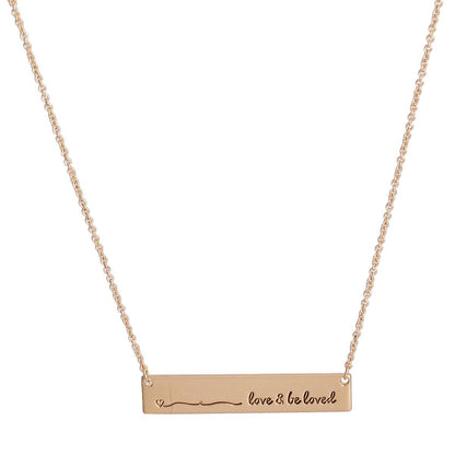 Gold Love and Be Loved Plate Necklace