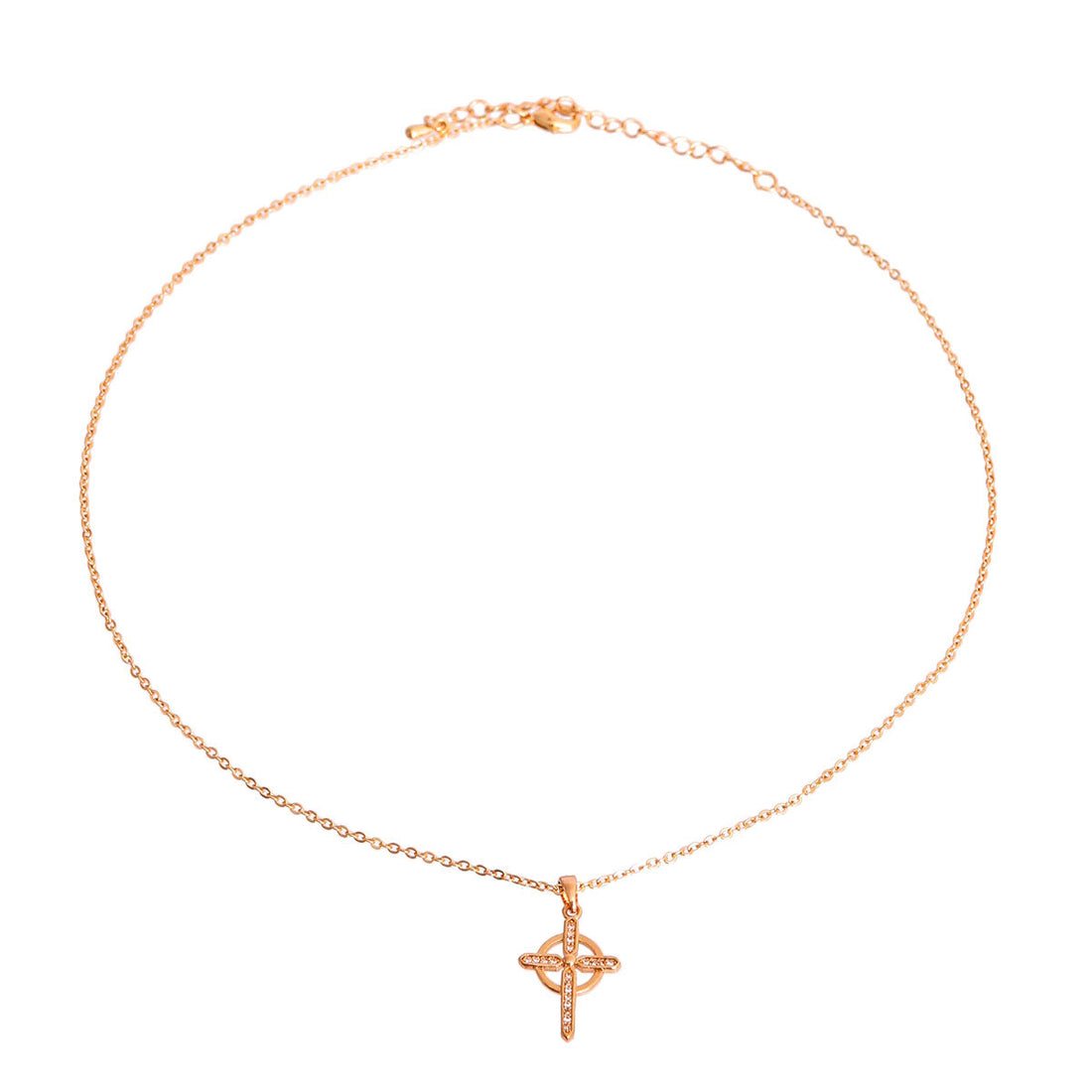 Gold Cubic Zirconia Celtic Cross Necklace