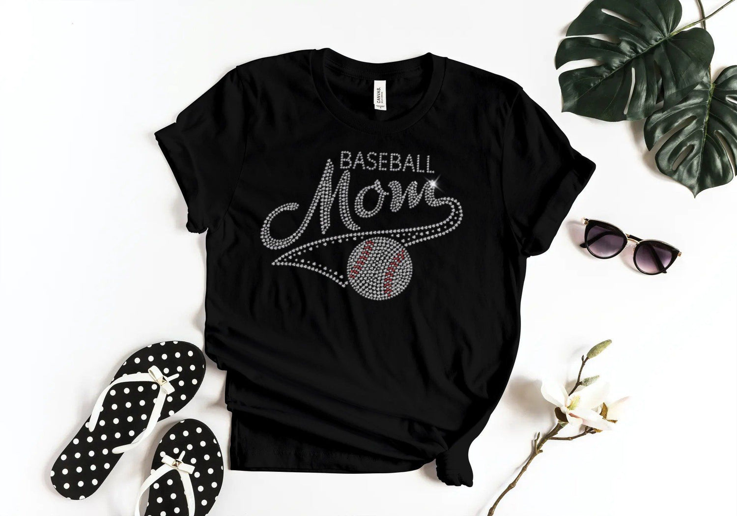 Baseball Mom Rhinestone Shirt-T-Shirt-Get Me Bedazzled