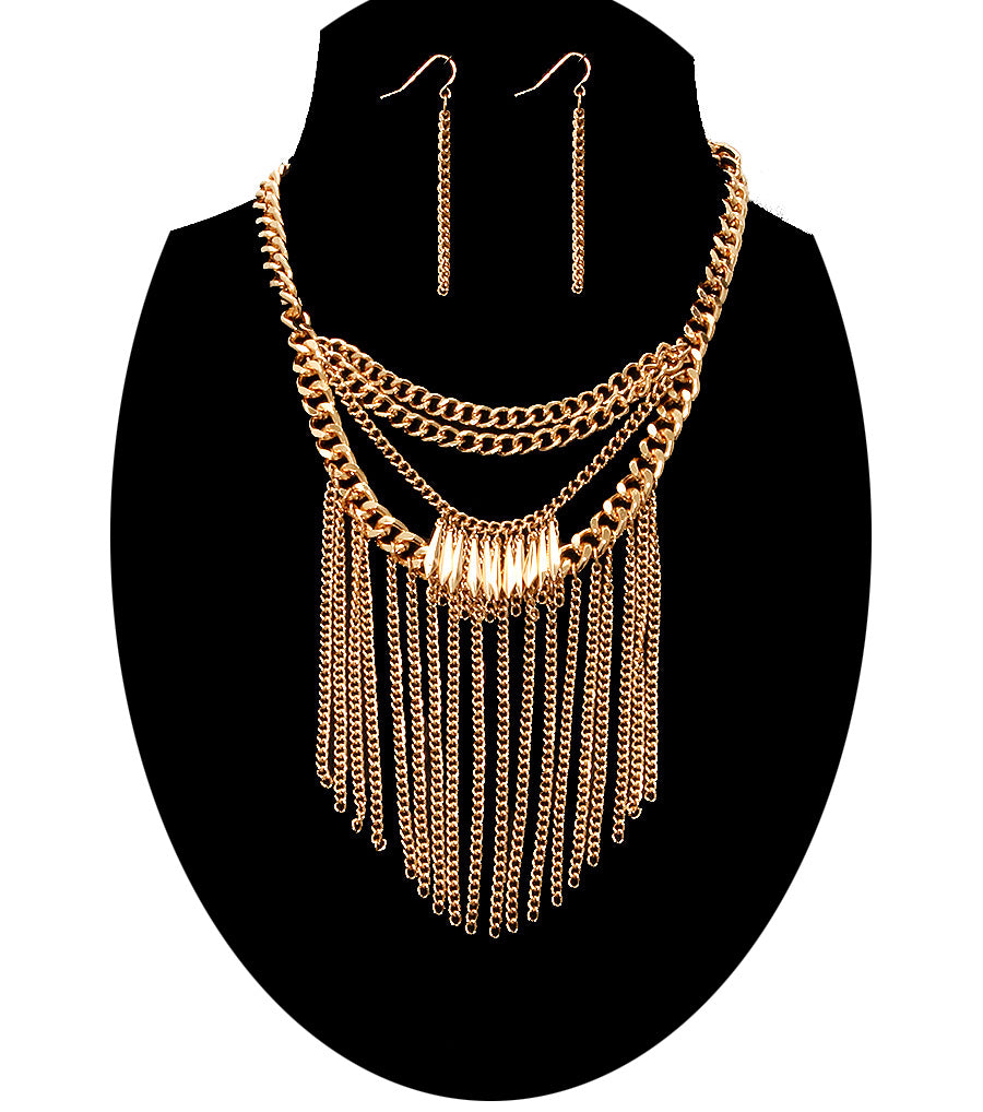 Metal Drop Necklace Set