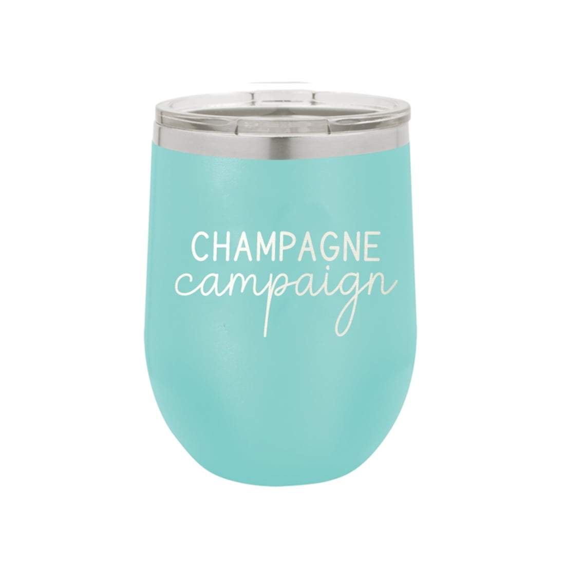 Teal Champagne Campaign 12oz Insulated Tumbler-Bridal Collection-Get Me Bedazzled