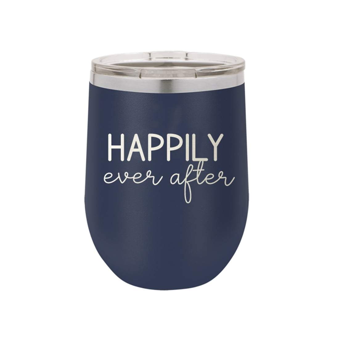 Navy Happily Ever After 12oz Insulated Tumbler-Bridal Collection-Get Me Bedazzled