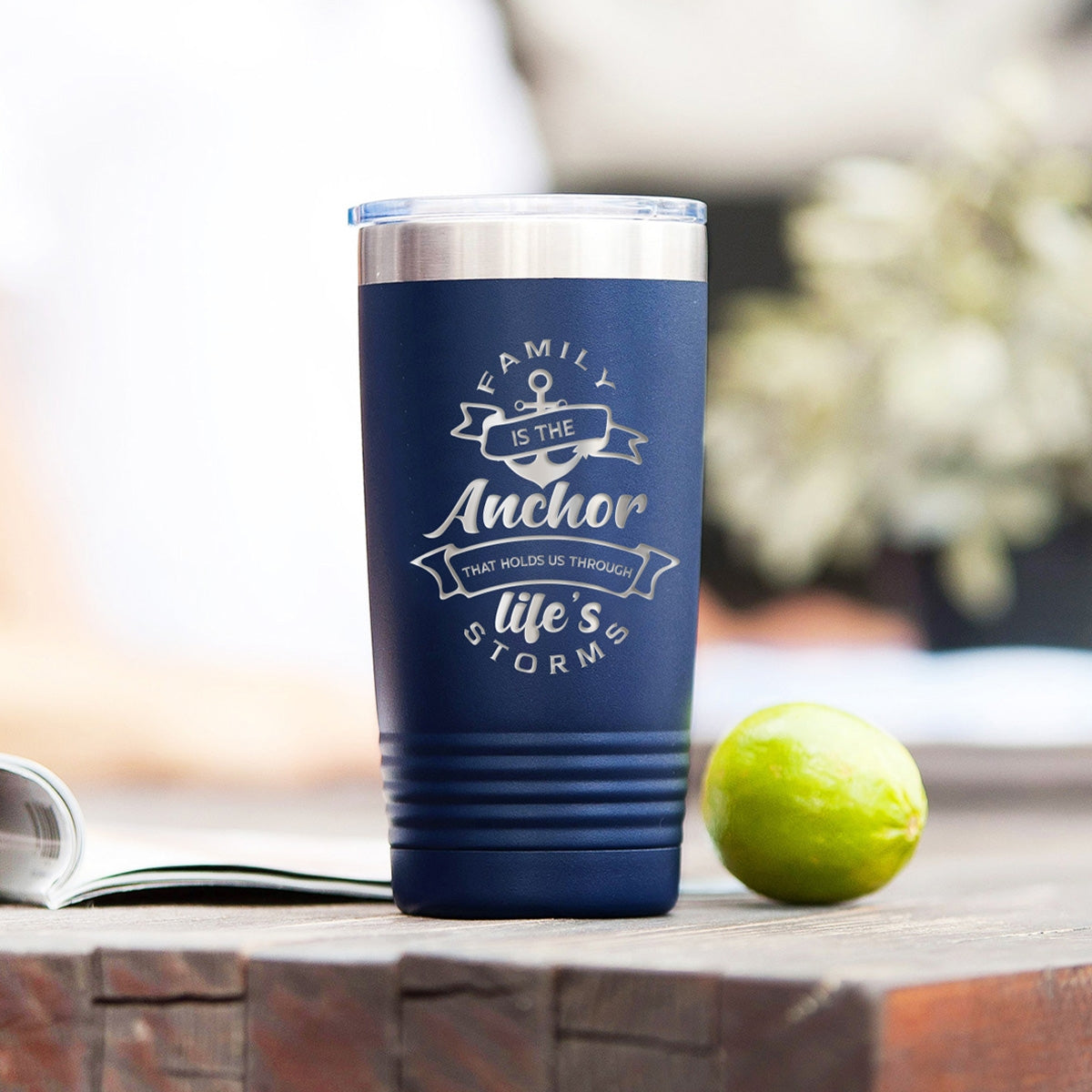 Family Anchors the Soul Navy 20oz Insulated Tumbler