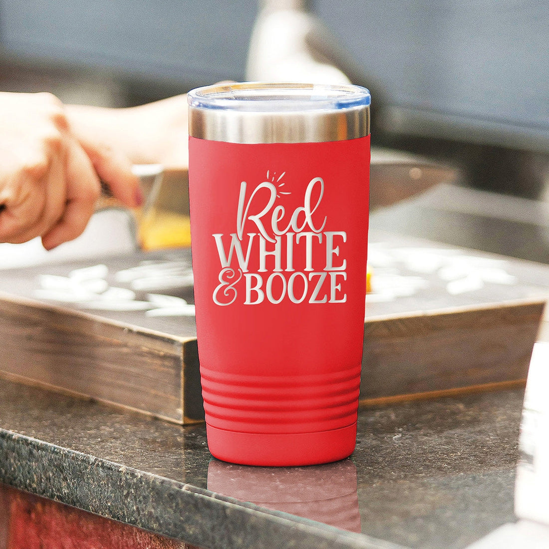 Red White &amp; Booze Red 20oz Insulated Tumbler