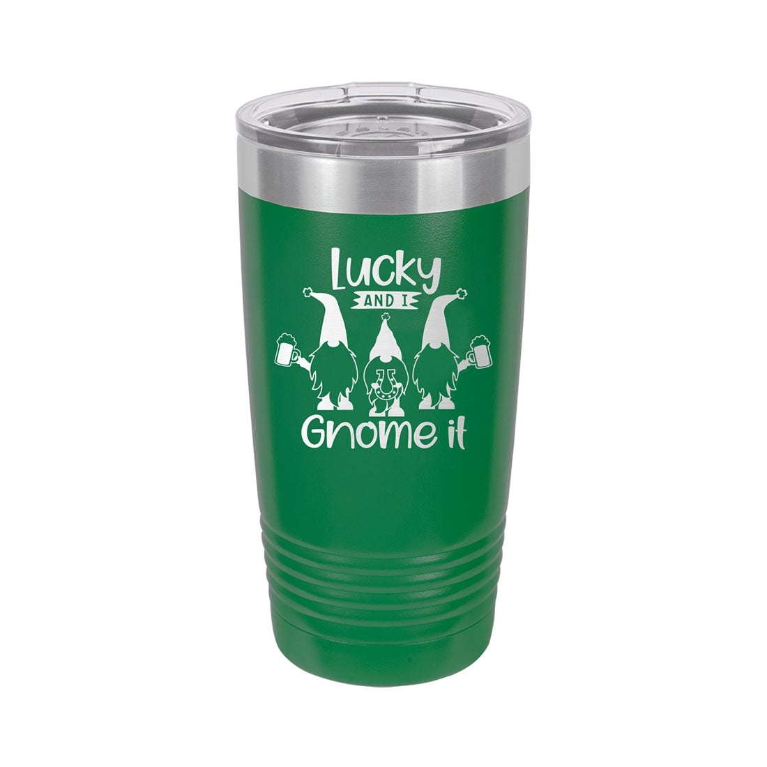 Lucky and I Gnome It Green 20oz Insulated Tumbler