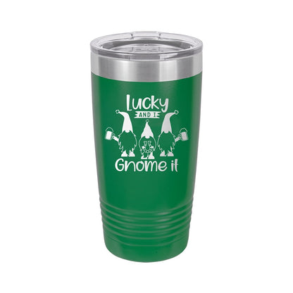 Lucky and I Gnome It Green 20oz Insulated Tumbler