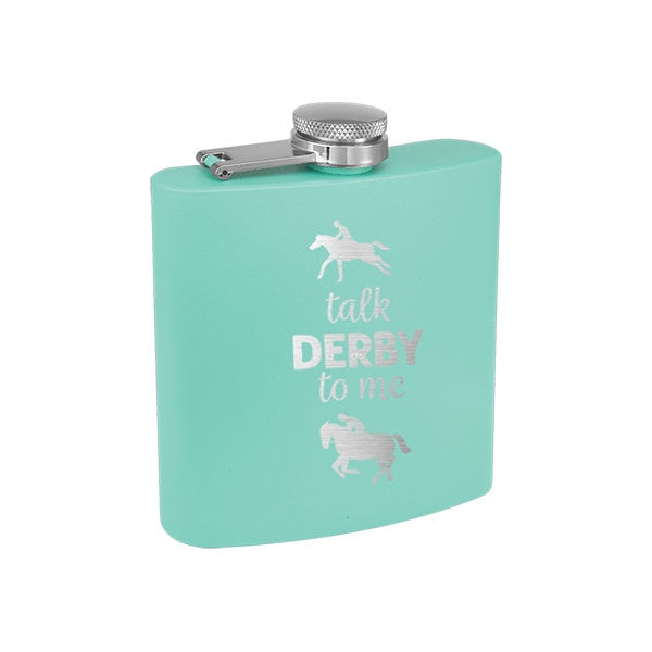 Talk Derby to Me Teal 6oz Insulated Flask
