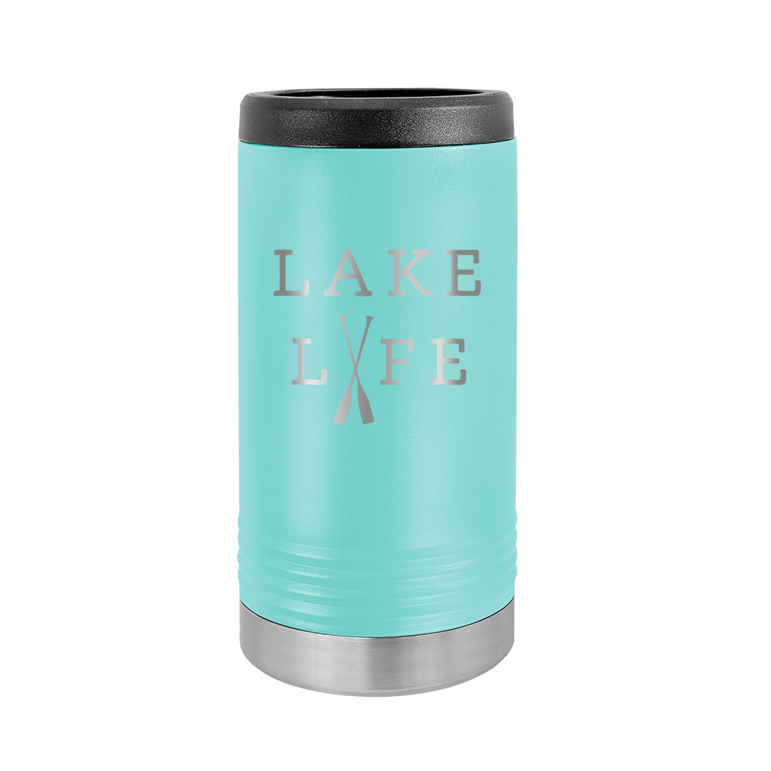 Lake Life Teal Slim Can Beverage Holder