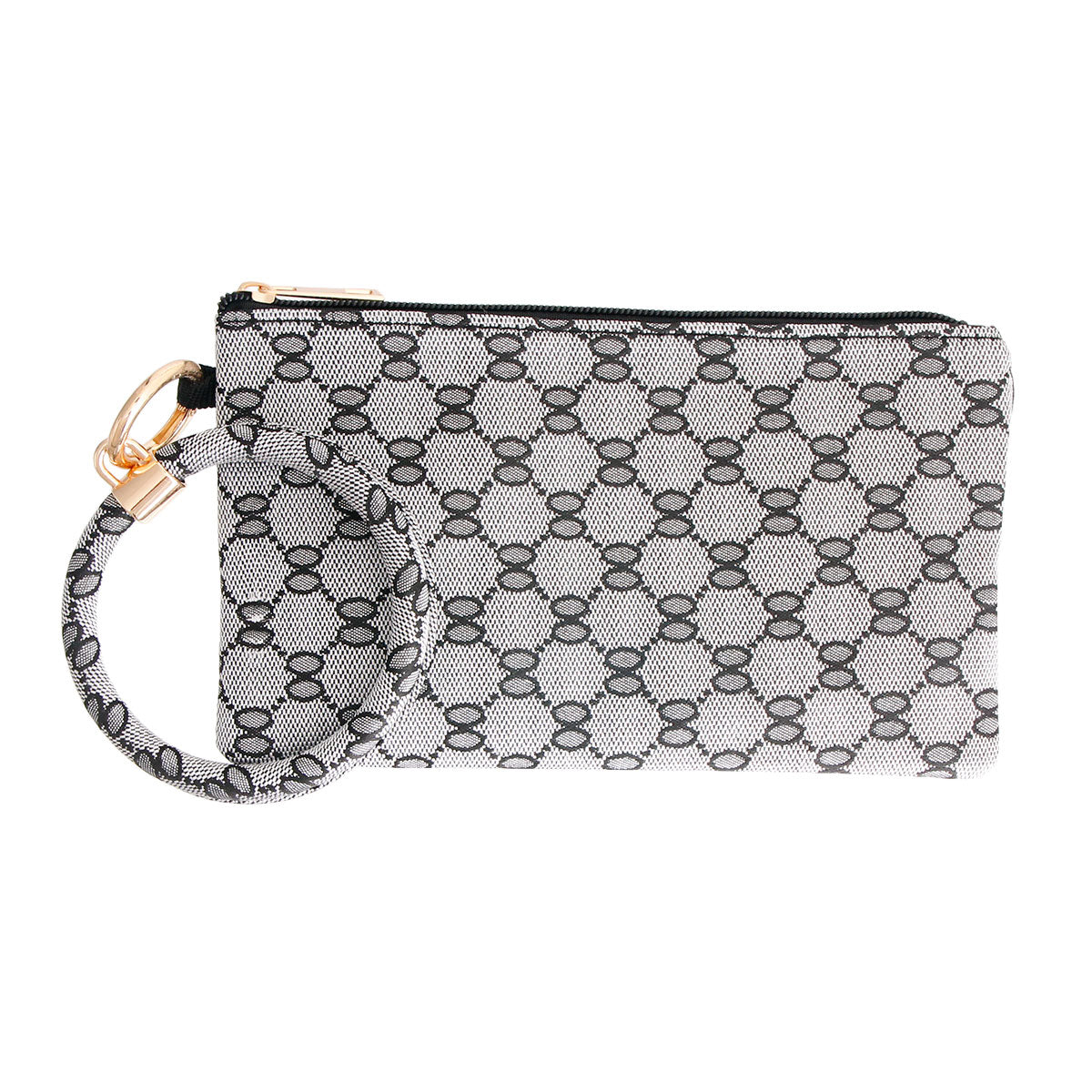 Designer Gray Woven Bracelet Clutch