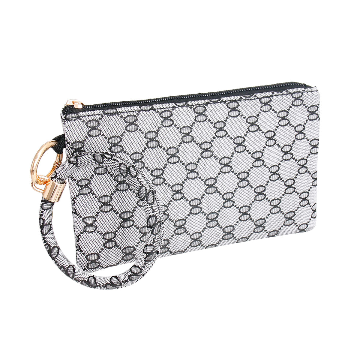 Designer Gray Woven Bracelet Clutch