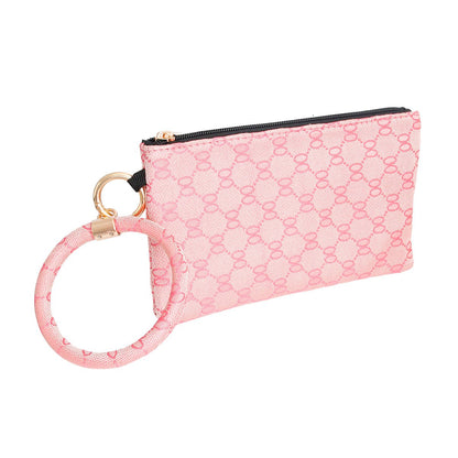 Designer Pink Woven Bracelet Clutch