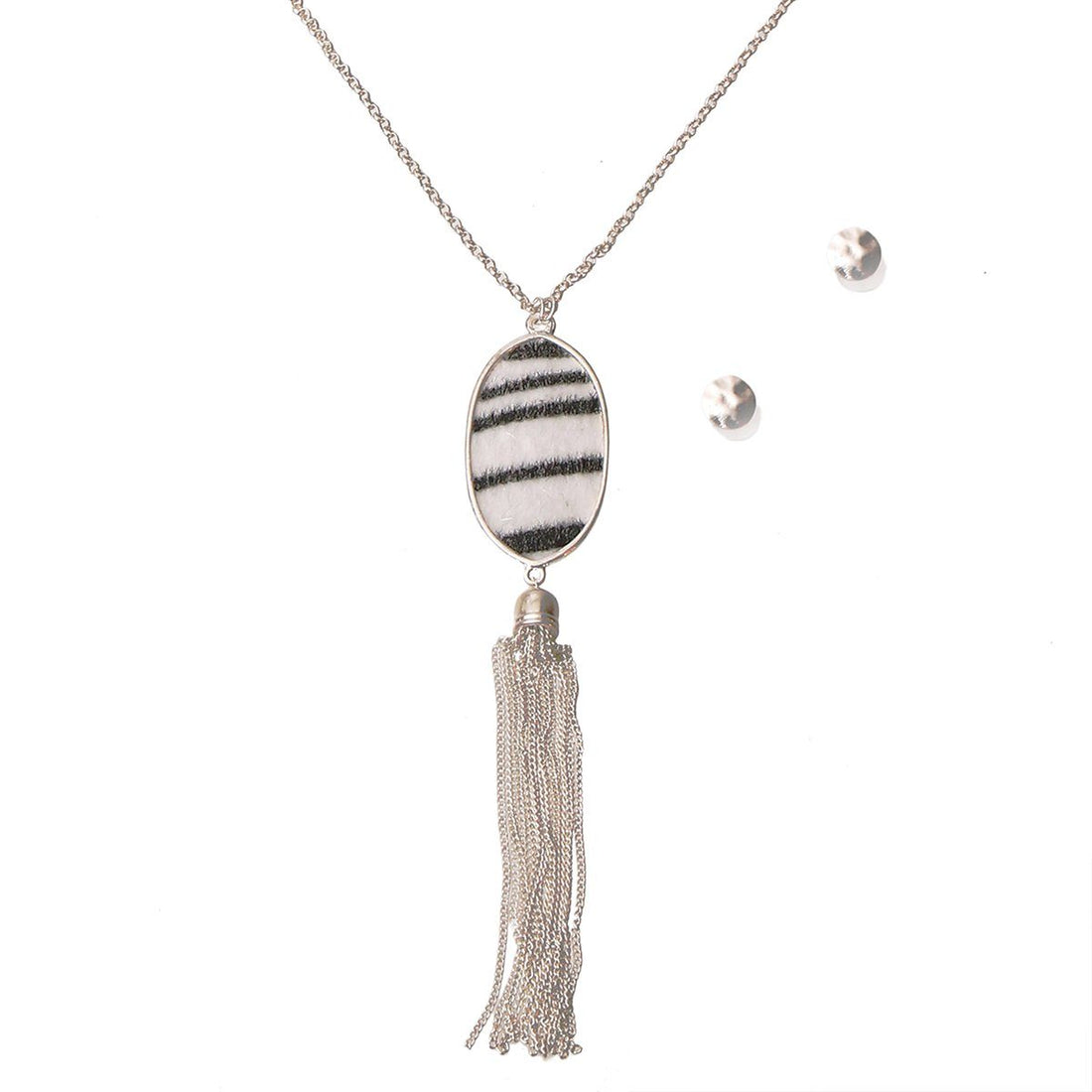 Zebra Pendant Necklace Set