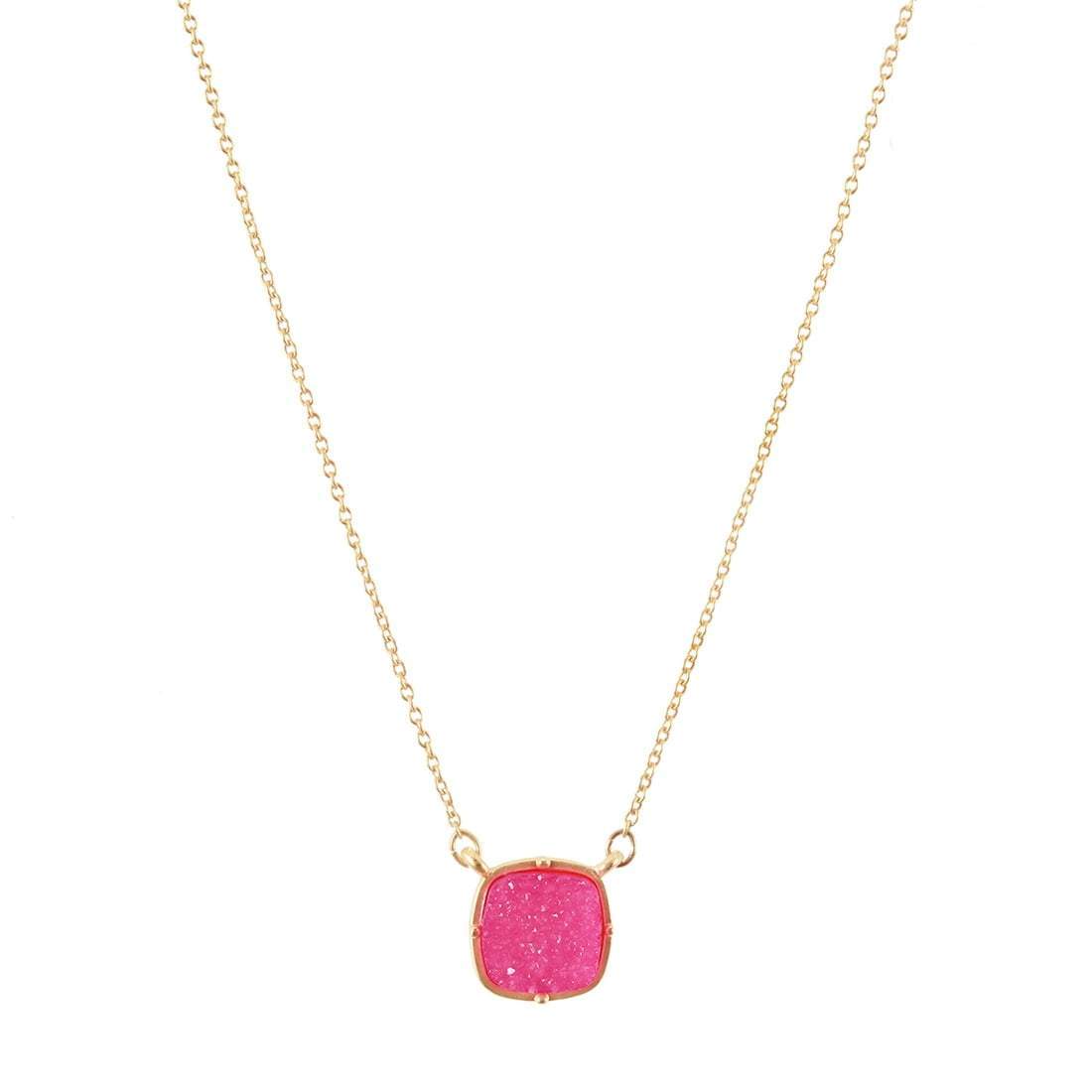 Pink Druzy Necklace-Druzy Collection-Get Me Bedazzled