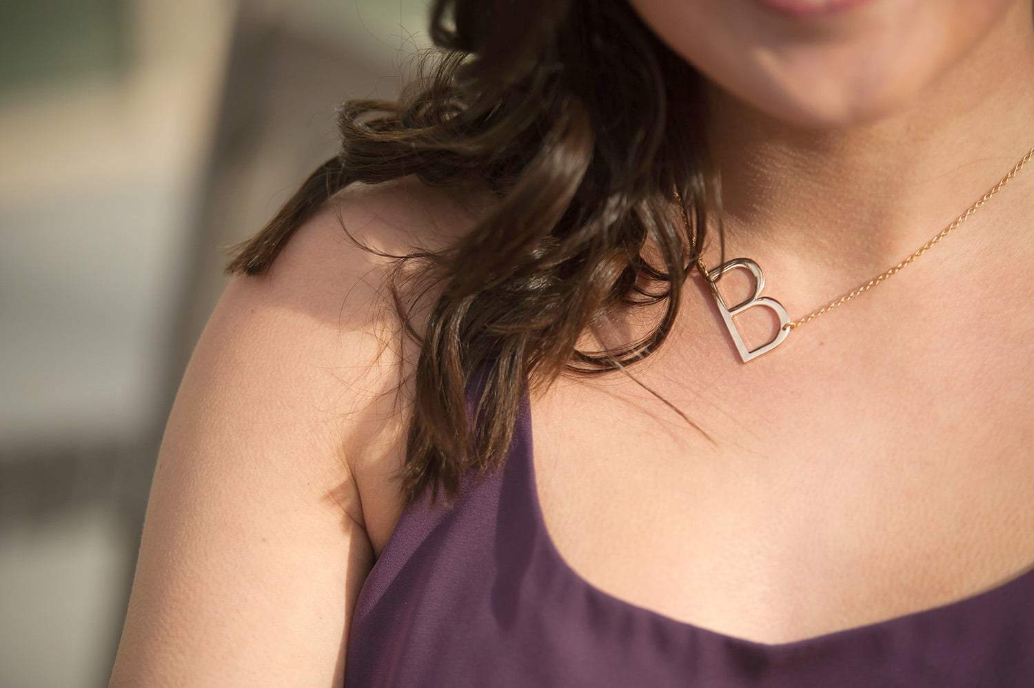 B Gold Initial Necklace-Necklaces-Get Me Bedazzled