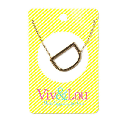 D Gold Initial Necklace-Necklaces-Get Me Bedazzled