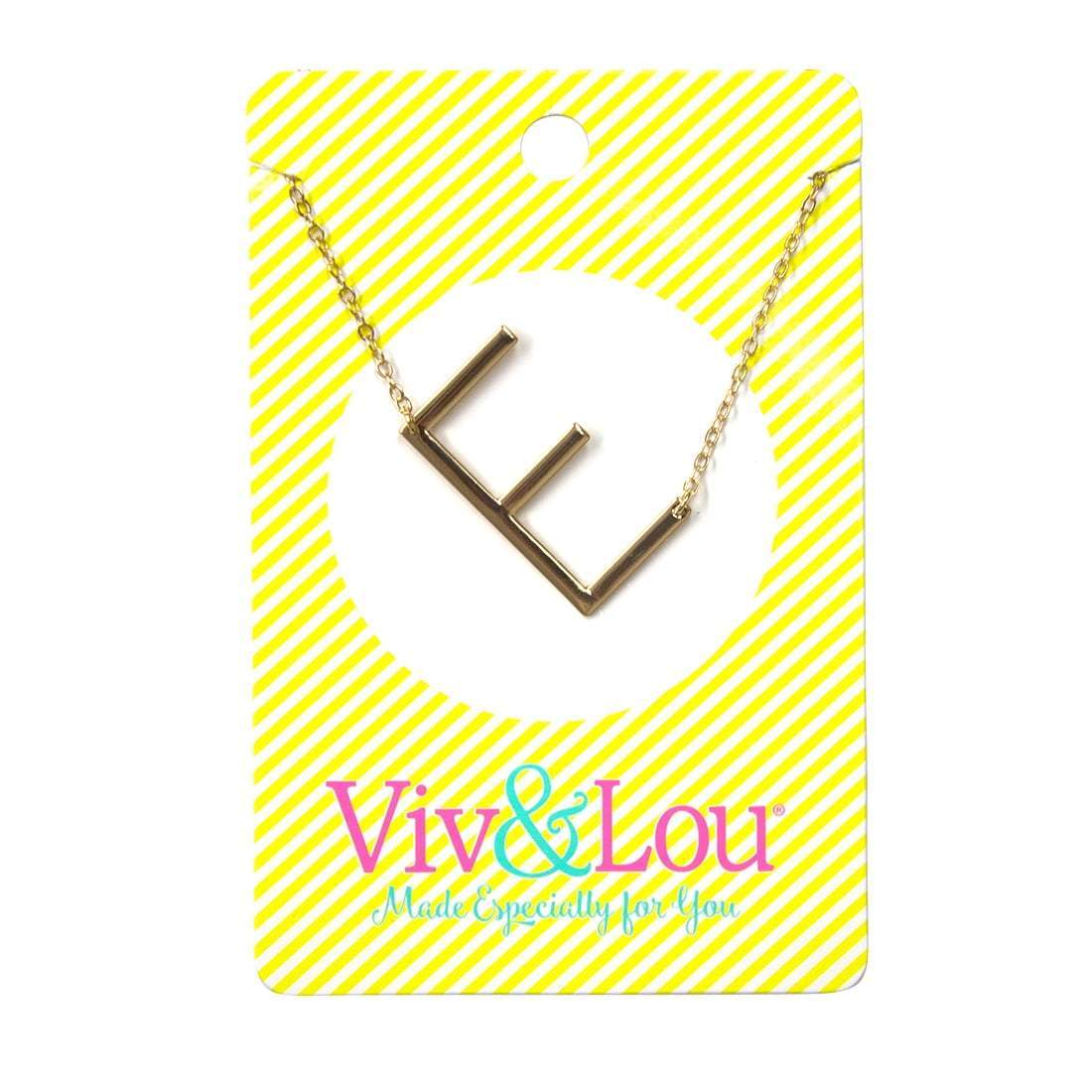 E Gold Initial Necklace-Necklaces-Get Me Bedazzled