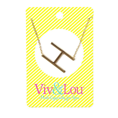 H Gold Initial Necklace-Necklaces-Get Me Bedazzled
