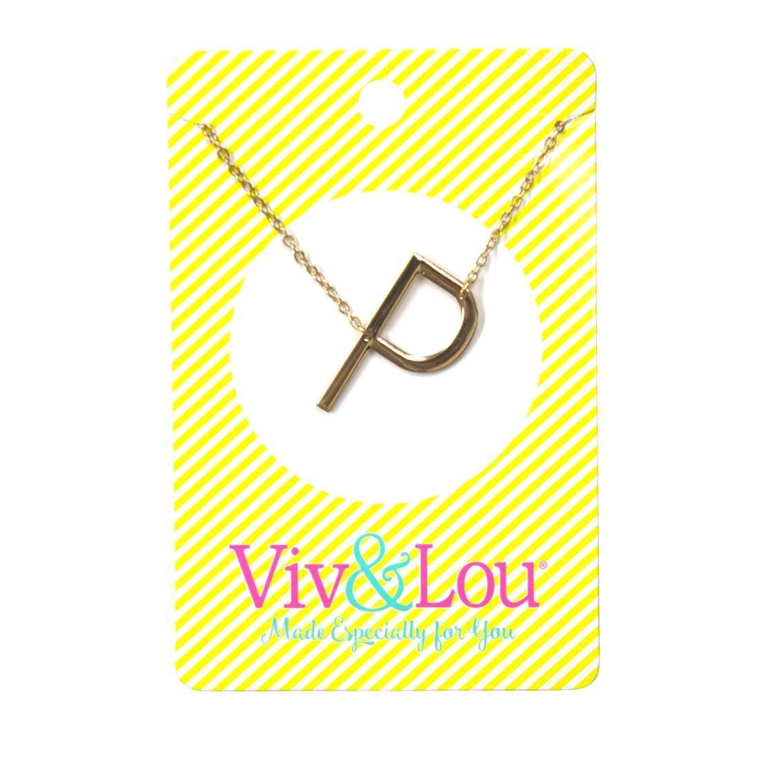 P Gold Initial Necklace-Necklaces-Get Me Bedazzled