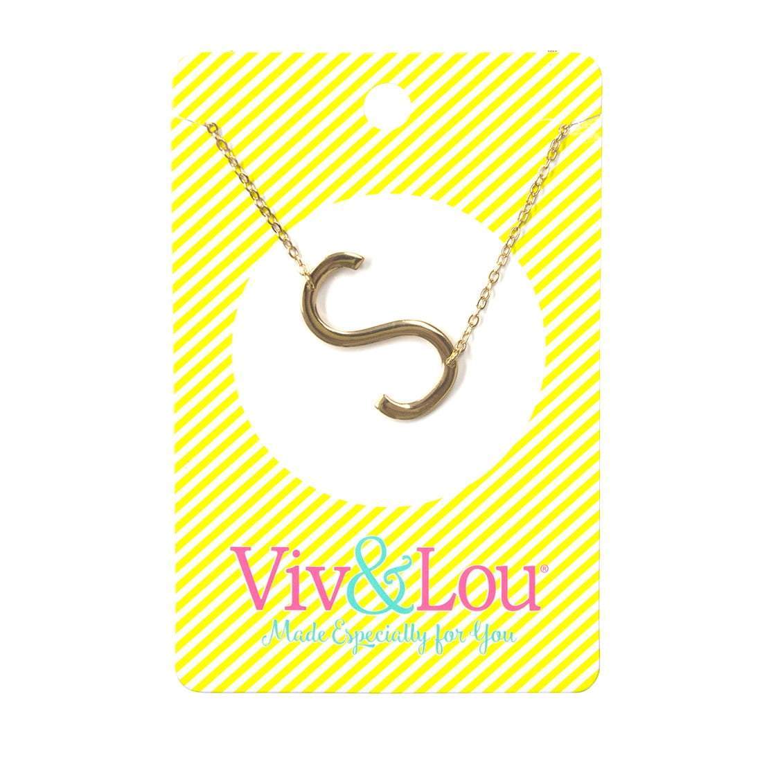 S Gold Initial Necklace-Necklaces-Get Me Bedazzled
