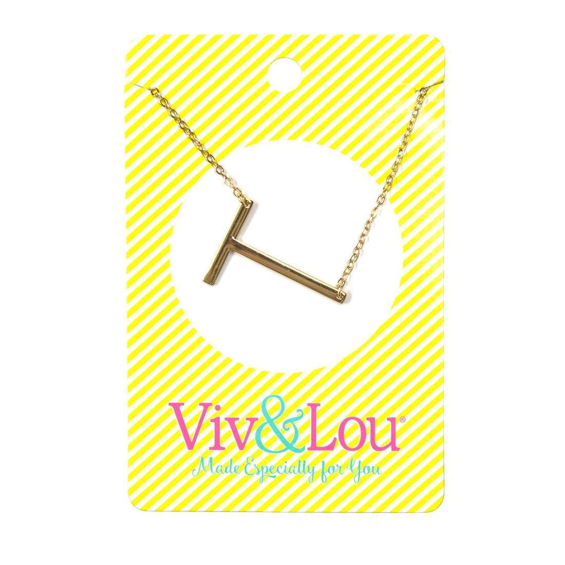 T Gold Initial Necklace-Necklaces-Get Me Bedazzled