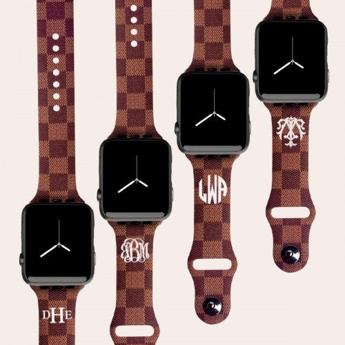 Custom Embroidered Designer Check Watch Band-Get Me Bedazzled