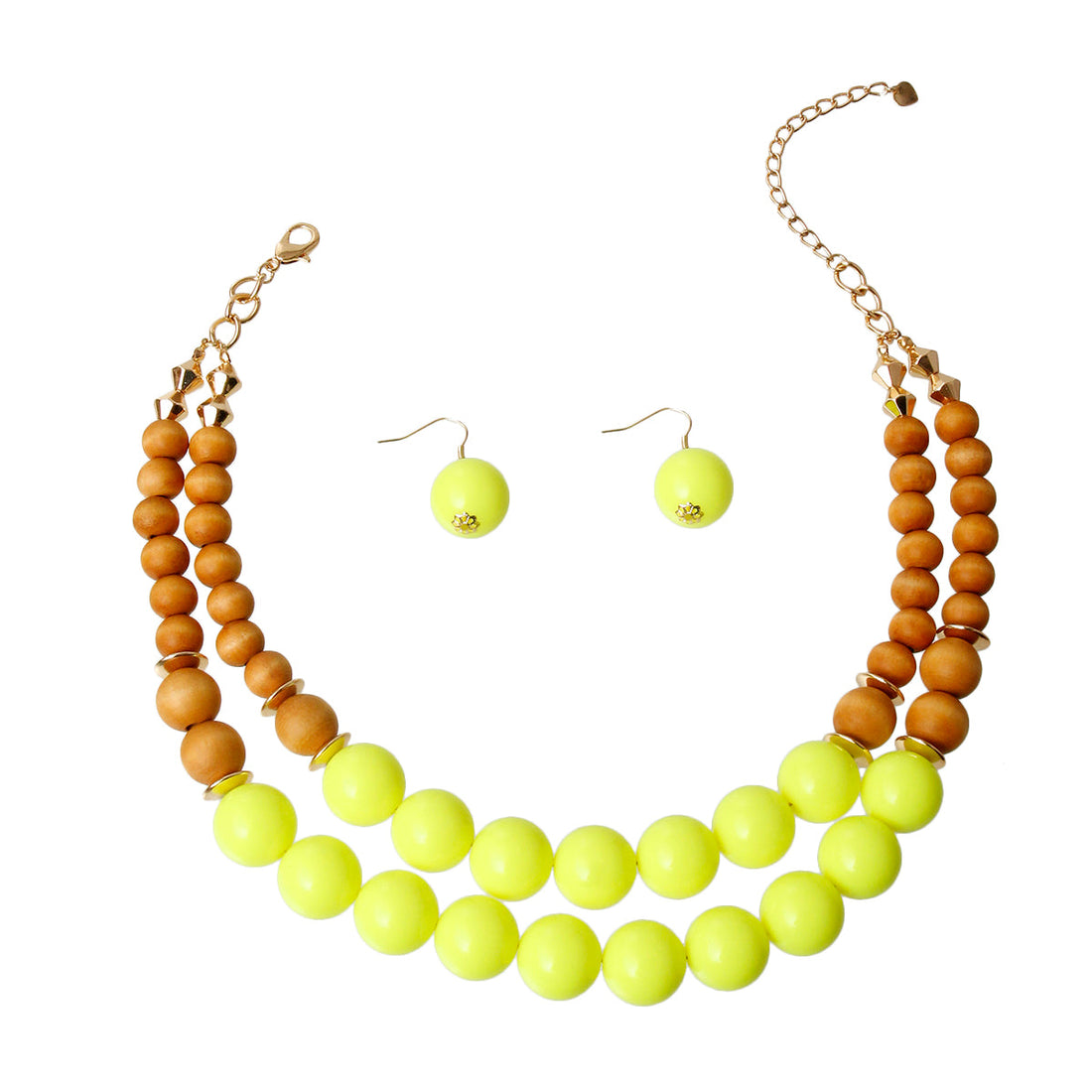 Wooden Bead Necklace Set