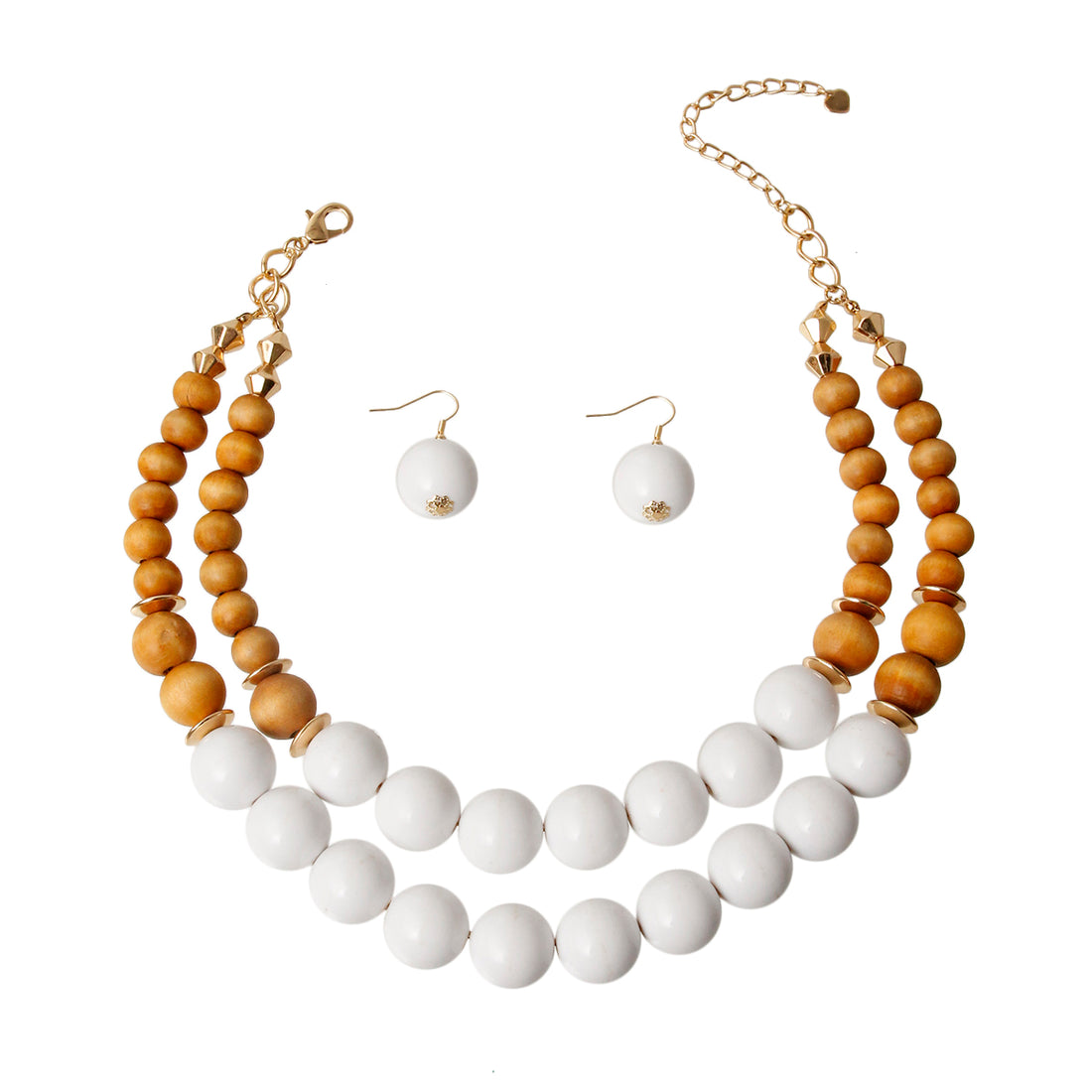 Wooden Bead Necklace Set