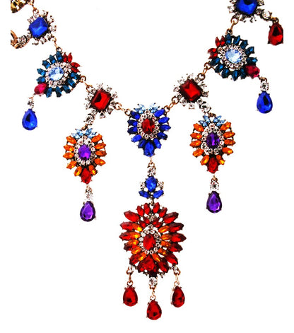 Multi Color Crystal Drop Necklace