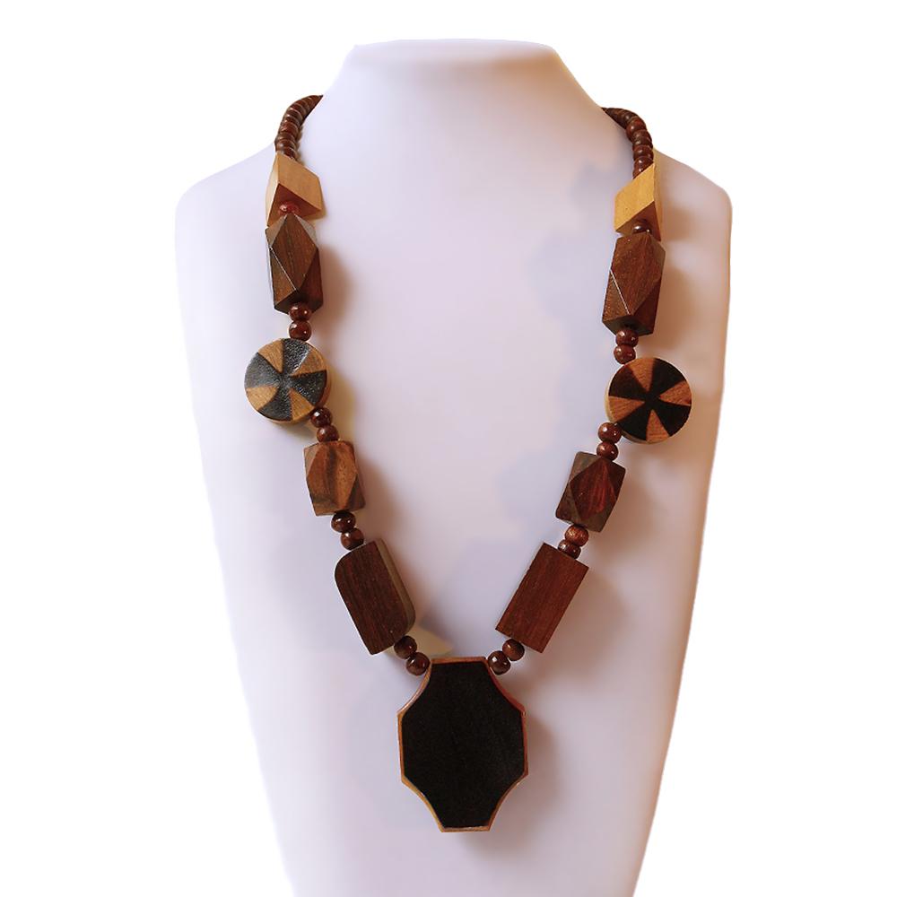 Wooden Shaped Bead Necklace