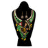 Green and Black Bead Bib Necklace Set with Pearl Detail